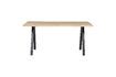 Miniatuur 160x90 beige massief eiken tafel met vierkante poten Tablo 1