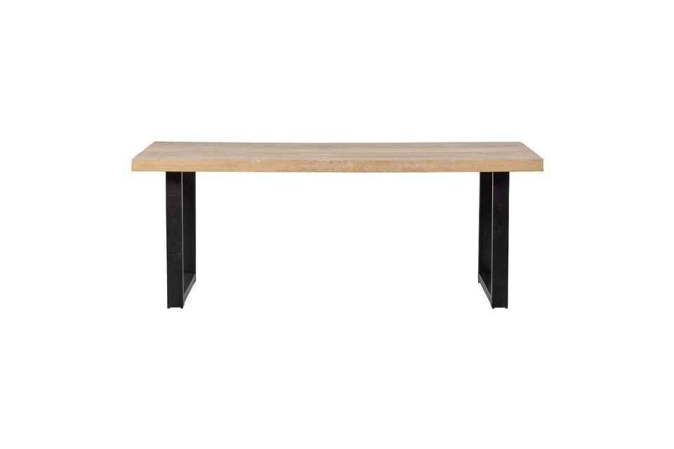 180x90 beige mangohouten tafel met U-vormige poten Tablo Woood