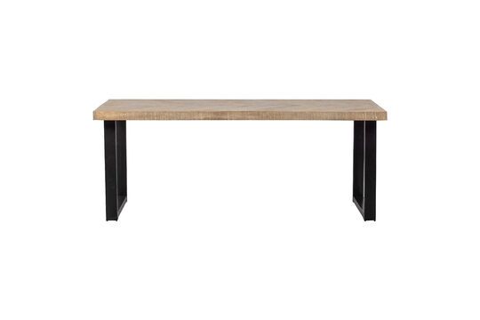 180x90 beige mangohouten tafel met U-vormige visgraatpoten Tablo Productfoto