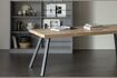 Miniatuur 180x90 beige mangohouten tafel met vierkante poten Tablo 2