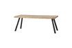 Miniatuur 180x90 beige mangohouten tafel met vierkante poten Tablo 6