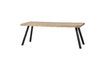 Miniatuur 180x90 beige mangohouten tafel met vierkante poten Tablo 6