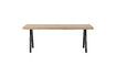 Miniatuur 180x90 beige mangohouten tafel met vierkante poten Tablo 1