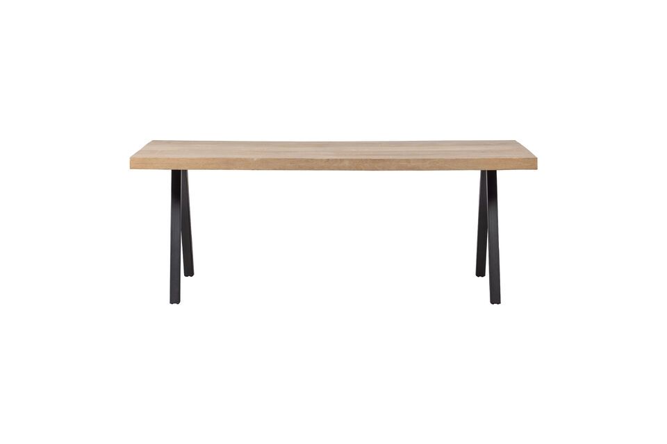 180x90 beige mangohouten tafel met vierkante poten Tablo Woood