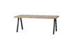 Miniatuur 180x90 beige mangohouten tafel met vierkante visgraatpoten Tablo 5