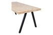 Miniatuur 180x90 beige mangohouten tafel met vierkante visgraatpoten Tablo 8