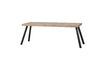 Miniatuur 180x90 beige mangohouten tafel met vierkante visgraatpoten Tablo 7