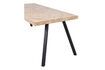 Miniatuur 180x90 beige mangohouten tafel met vierkante visgraatpoten Tablo 9