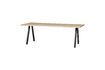 Miniatuur 199x90 massief eiken tafel met beige vierkante poot Tablo 4