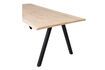 Miniatuur 199x90 massief eiken tafel met beige vierkante poot Tablo 7