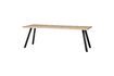 Miniatuur 199x90 massief eiken tafel met beige vierkante poot Tablo 6