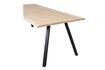 Miniatuur 199x90 massief eiken tafel met beige vierkante poot Tablo 8