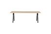 Miniatuur 199x90 massief eiken tafel met beige vierkante poot Tablo 1