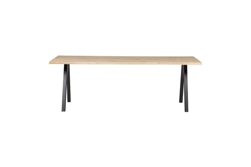 199x90 massief eiken tafel met beige vierkante poot Tablo Woood