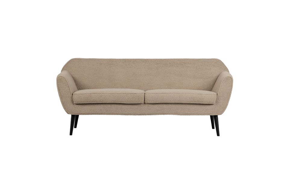 2-zitsbank in beige stof Rocco Woood