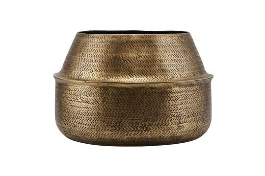 Aluminium plantenbak met goudkoperen afwerking Rattan