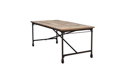 Antieke stoffeertafel van iepenhout