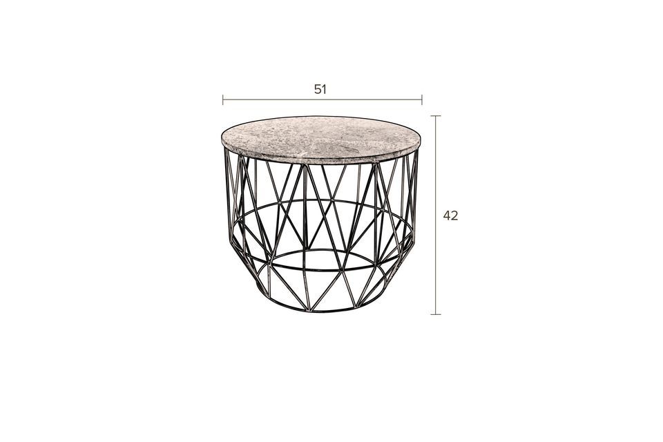 Een elegante tafel met een natuurlijk marmeren blad en een verfijnde structuur