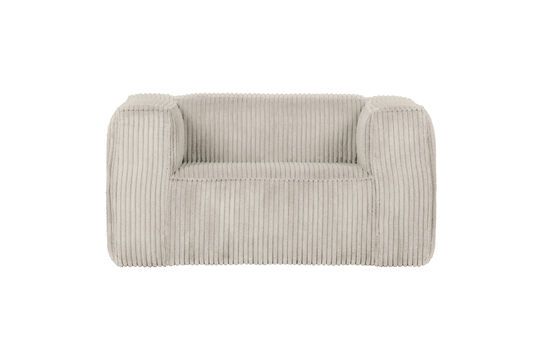 Bean gebroken witte ribcord fauteuil Productfoto