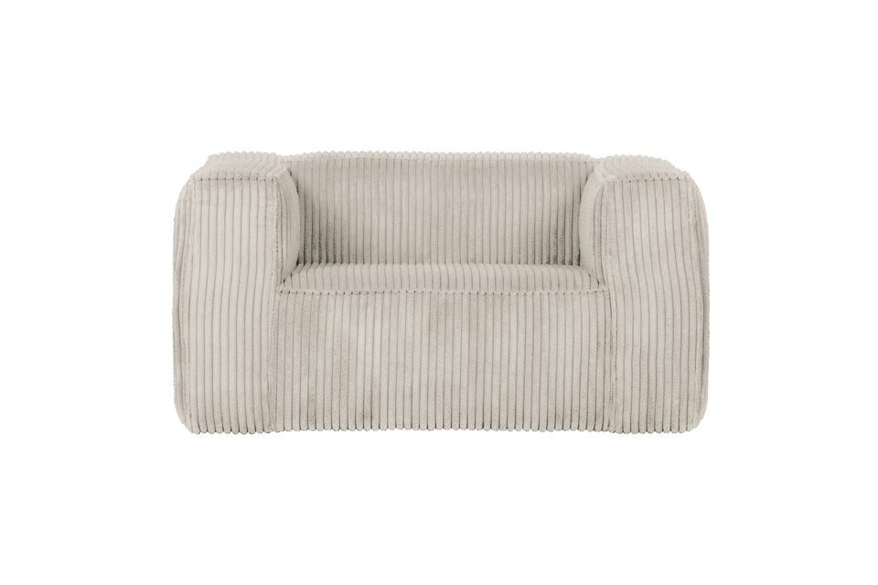 Bean gebroken witte ribcord fauteuil Woood