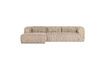 Miniatuur Beige Bean geribbelde linker hoekbank 3