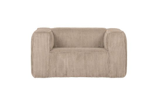 Beige Bean ribcord fauteuil Productfoto
