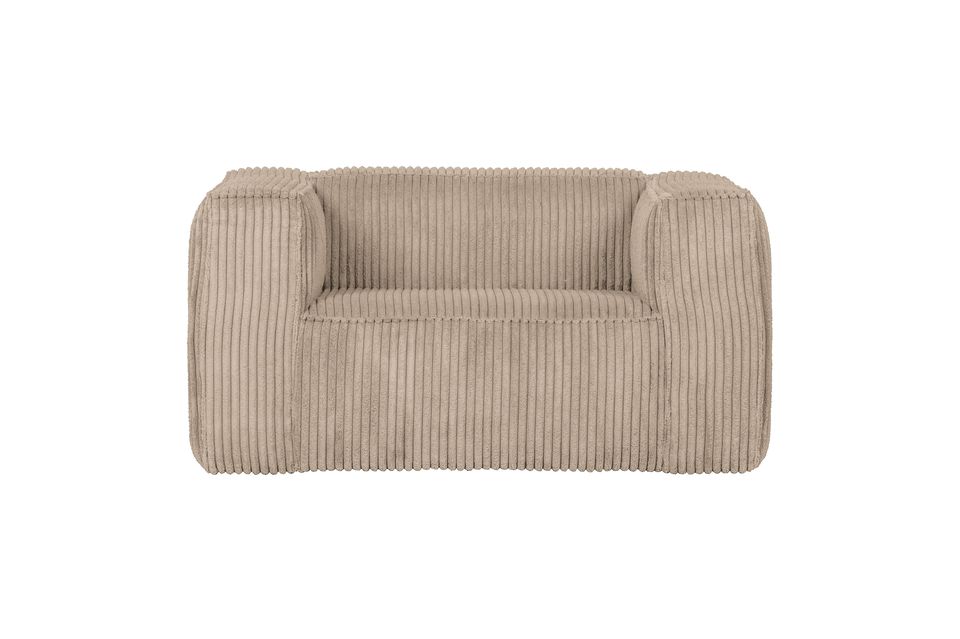 Beige Bean ribcord fauteuil Woood