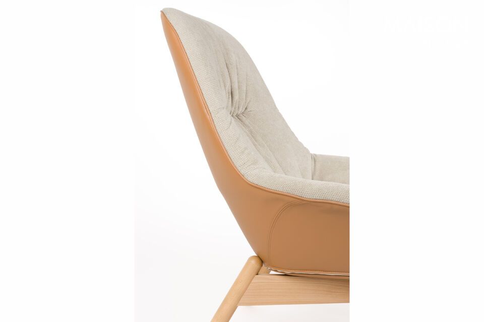 Beige beukenhouten fauteuil Duke - 9