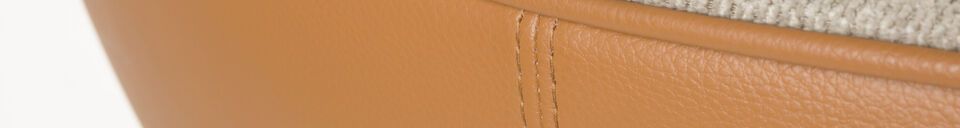 Benadrukte materialen Beige beukenhouten fauteuil Duke