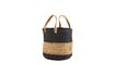 Miniatuur Beige en zwarte jute mand met handvaten Tripola 1