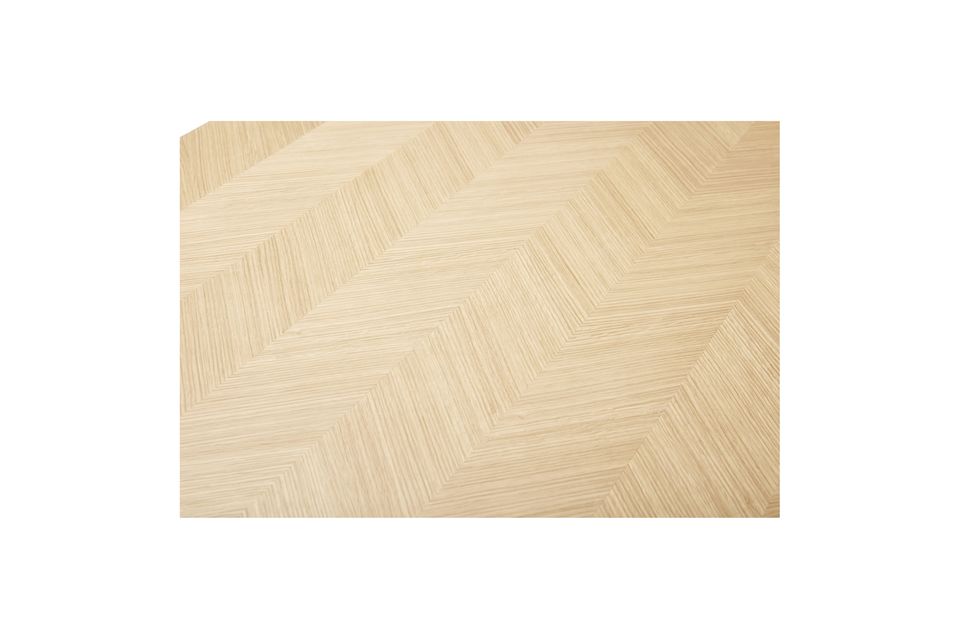 Beige houten eettafel Ligne - 6