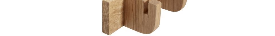 Benadrukte materialen Beige houten kapstok met 8 haken Nomade
