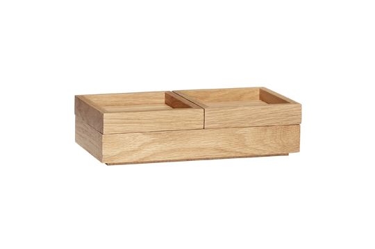 Beige houten opbergdoos Agraffe Productfoto