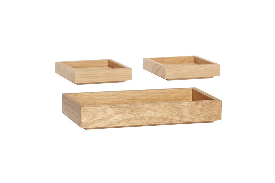 Beige houten opbergdoos Agraffe - 2