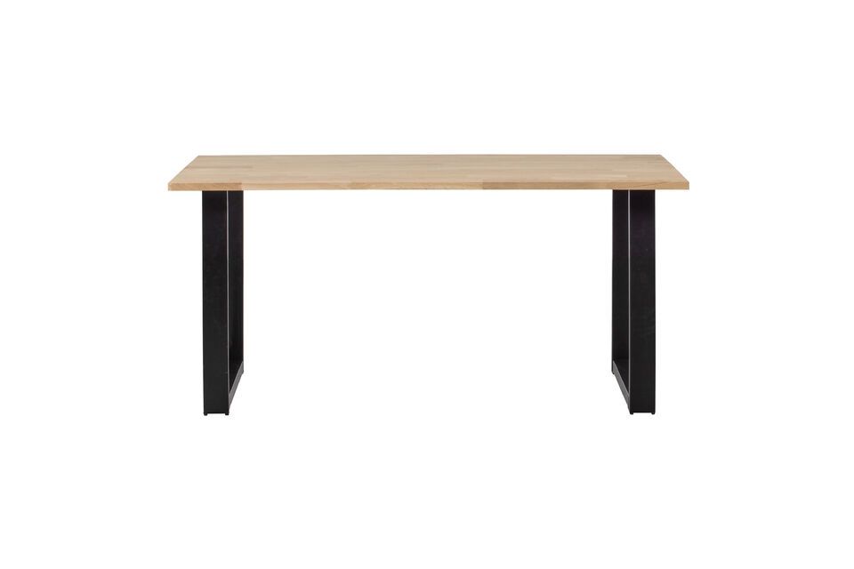 Beige massief eiken tafel 160x90 met U-vormige poten Tablo Woood