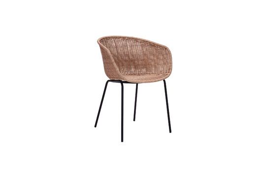 Beige rieten fauteuil H apur
