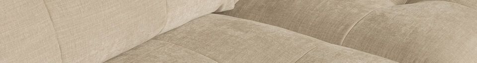 Benadrukte materialen Beige stoffen hoekbank Bar