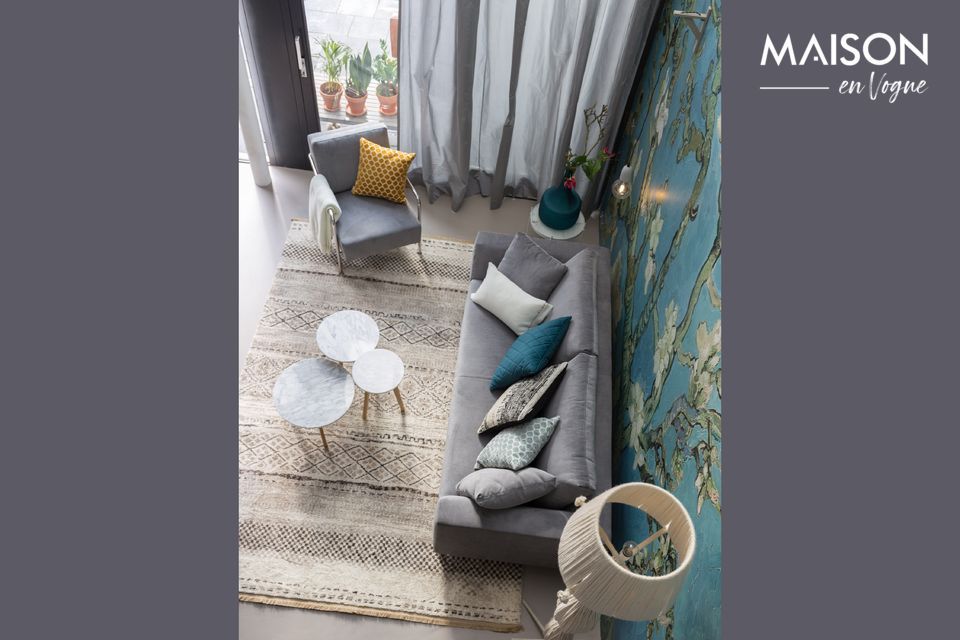 Deze witte stenen S bijzettafel is een concentraat van perfect natuurlijke materialen en wordt