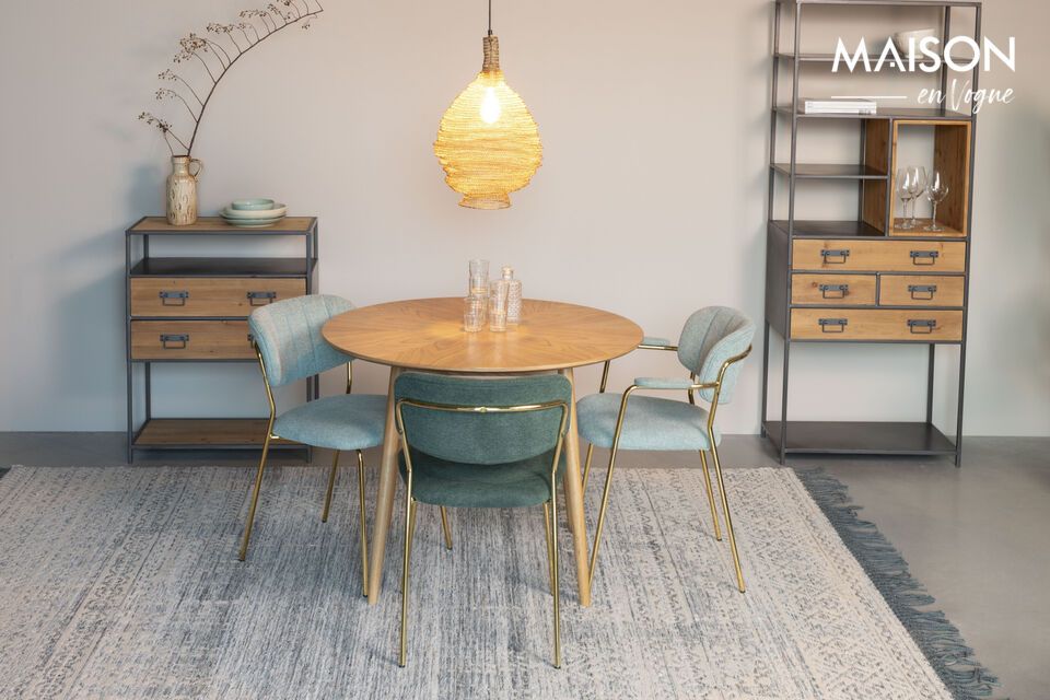 Voeg elegantie en textuur toe aan je interieur met ons prachtige blauwe wollen vloerkleed