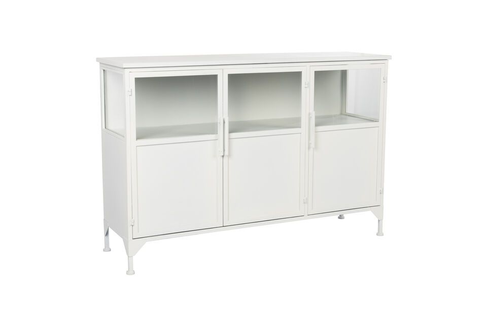Dit trendy meubel is gemaakt van gebroken wit ijzer en is ontworpen om elke inrichting te