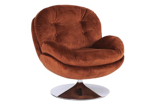 Bruin fluwelen fauteuil Fox Productfoto