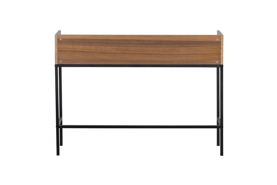 De vervaardiging van het meubel uit walnootfineer met een bruin oppervlak geeft het bureau een