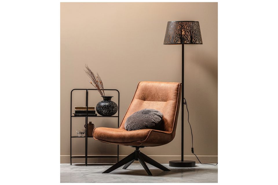 Tijdloze fauteuil in bruin leer