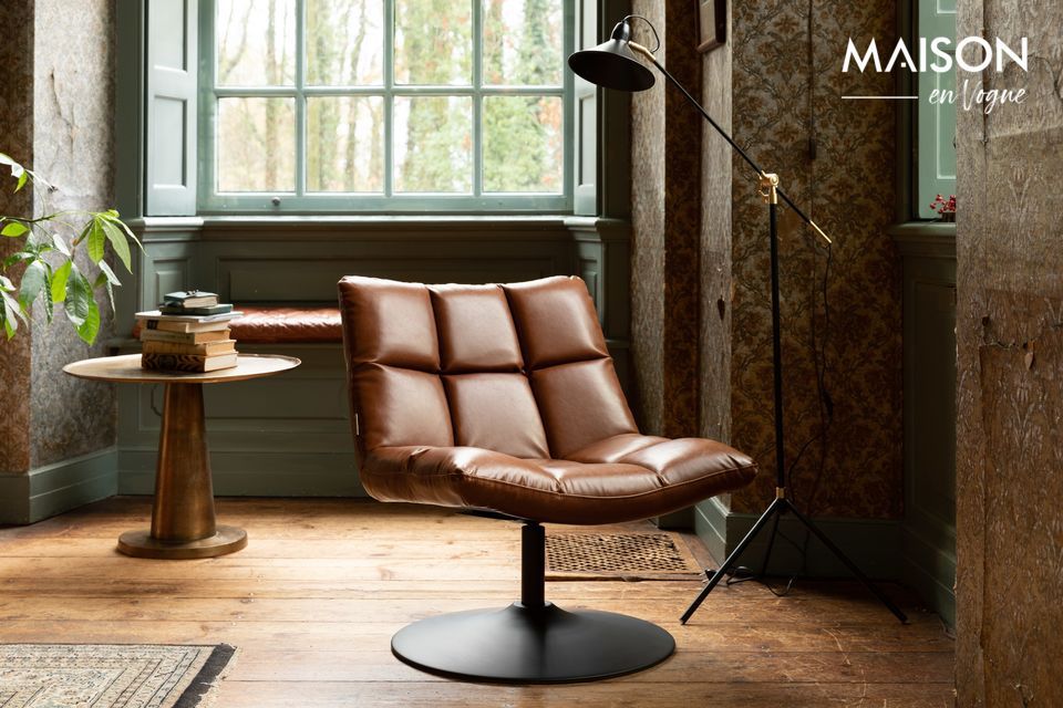 Bruine vintage bar loungestoel Dutch Bone
