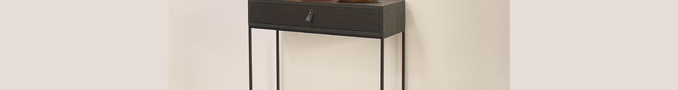 Benadrukte materialen Console met lade Tokyo Black