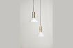 Miniatuur Contrast hanglamp van glas in messing 2