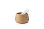 Miniatuur Craft vijzel en stamper van licht eikenhout en wit marmer Productfoto