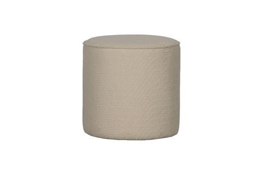 Cream schapenvacht effect ronde poef Sara