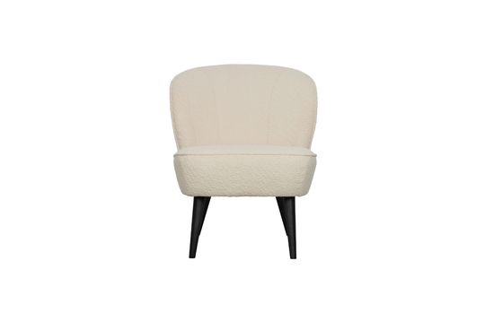 Crème fauteuil met schapenvachteffect Sara