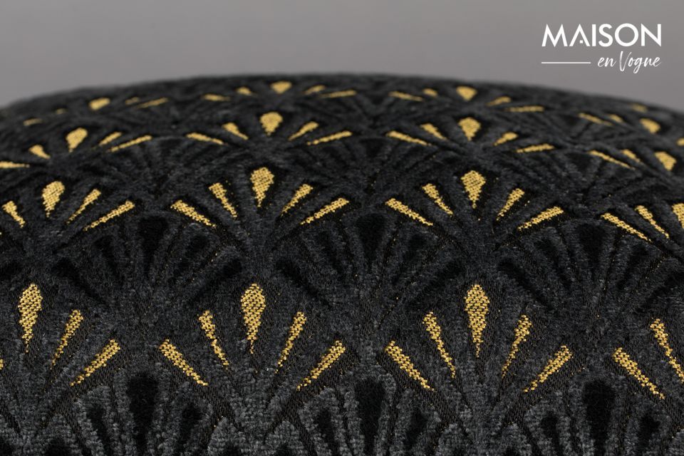 Het art deco geometrische patroon wisselt zwarte en gouden tinten af in een zeer verfijnde look